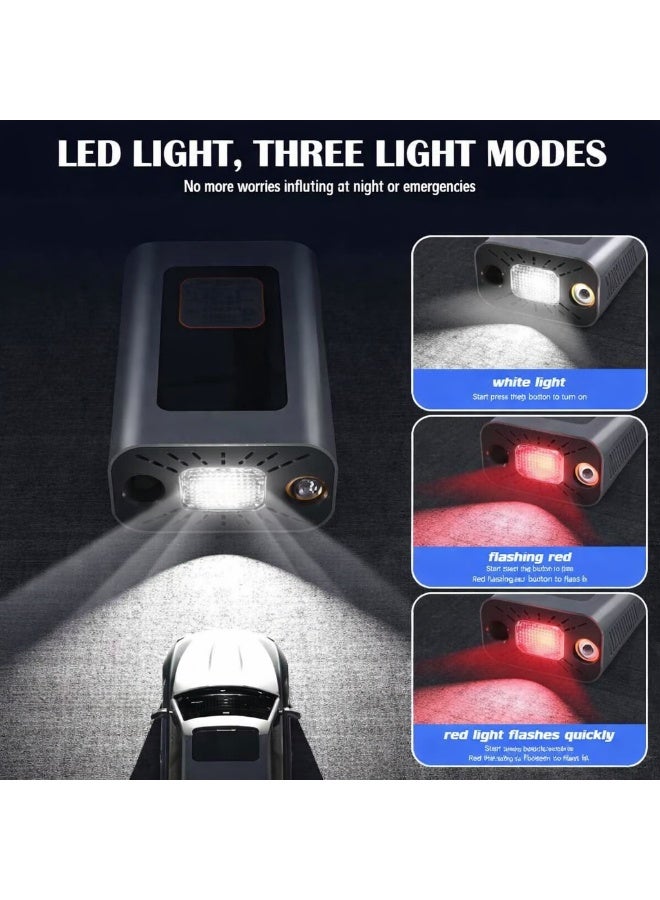 Dunekart Car Portable Air Compressor 150PSI, Automatic Air Pump Rechargeable Battery Power Bank with Digital LCD/LED Flashlight, Electric Tire Inflator for Car/Bicycle/Moto/Ball - Image 5